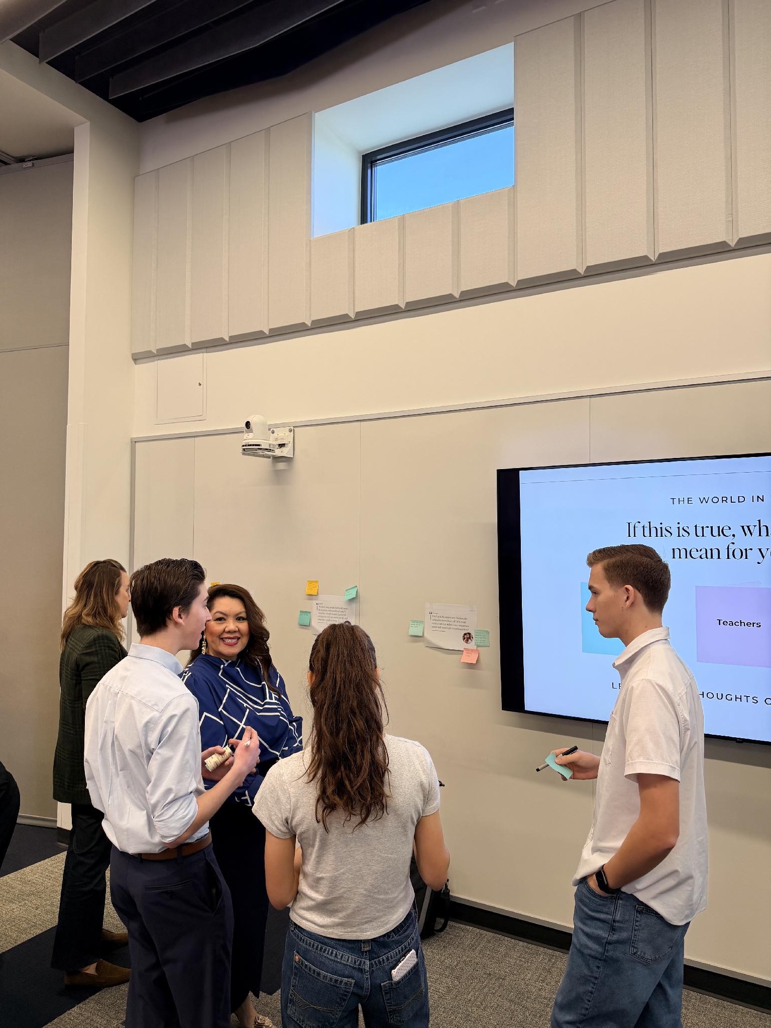 Roseville students and staff in a design session